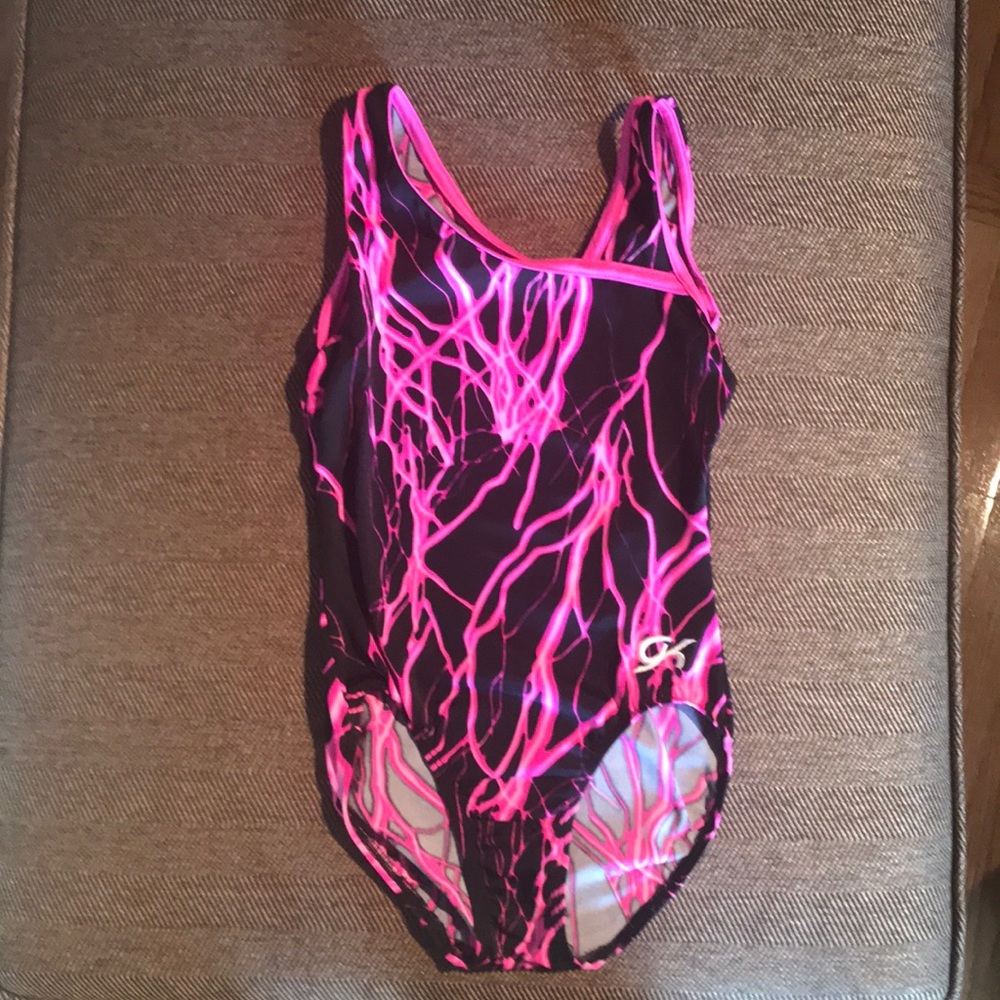 Hot Pink & Black Lightening Bolt GK Gym Leo - AS